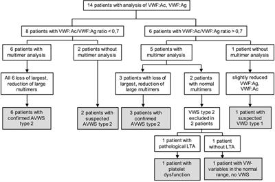 Acquired von Willebrand syndrome (AVWS) type 2, characterized by decreased high molecular weight multimers, is common in children with severe pulmonary hypertension (PH)